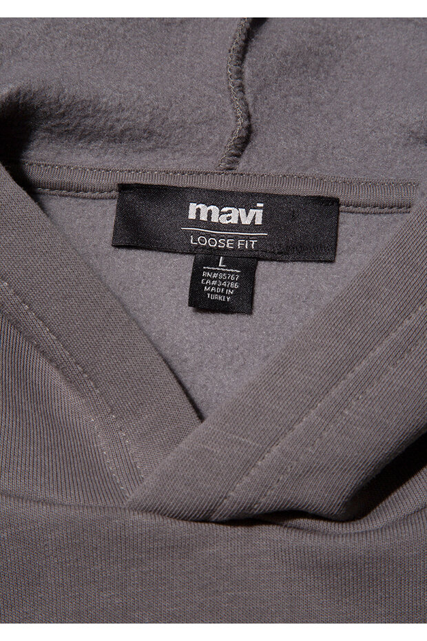 Kapüşonlu Antrasit Basic Sweatshirt 0S10275-70096 - 6