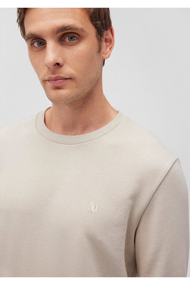 Bisiklet Yaka Bej Basic Sweatshirt 065751-35111 - 5