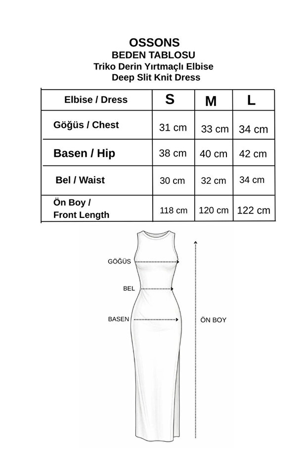 Triko Derin Yırtmaçlı Elbise - 6