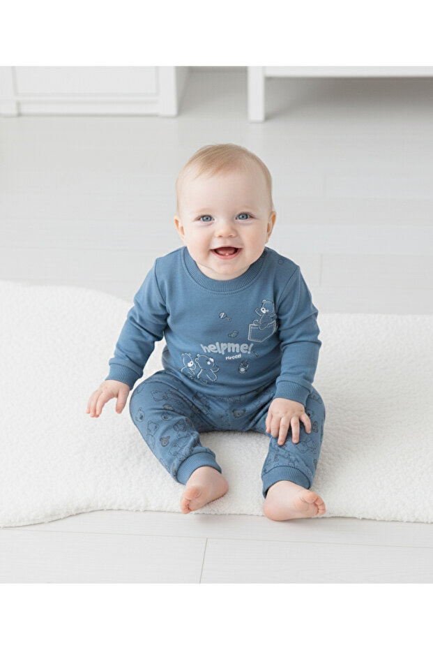 100% Cotton Teddy Bears Printed Baby Set