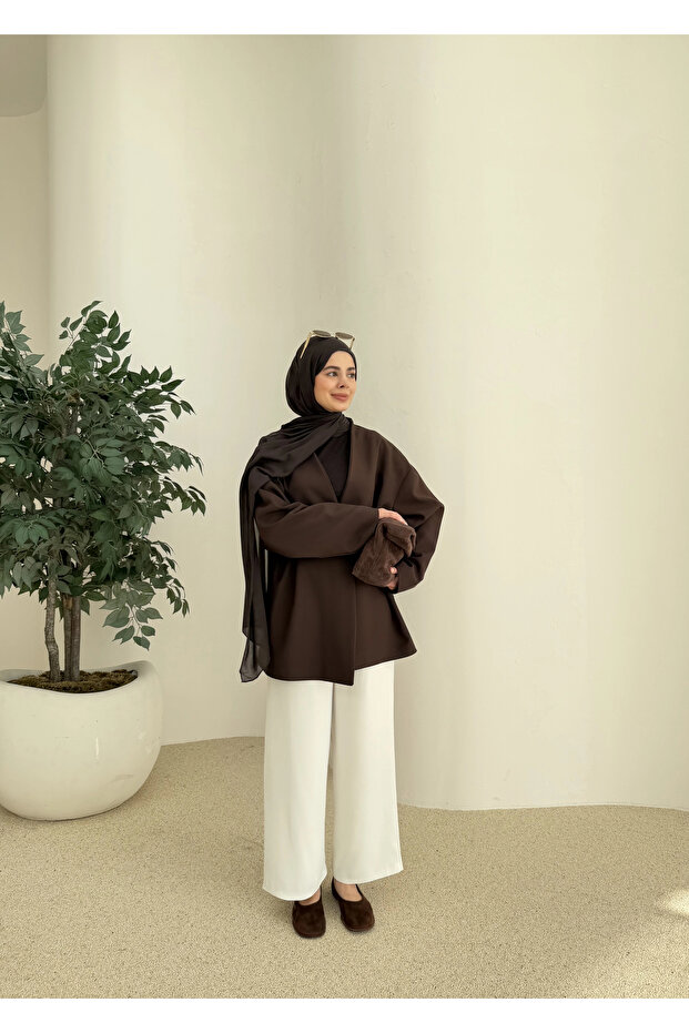 7673 POLEVİSKON CEKET KAHVE - 8