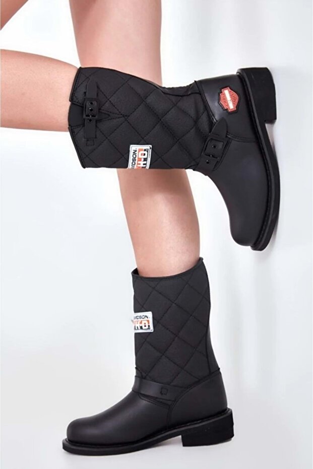 Laconia Black Deri Kadın Bot - 2