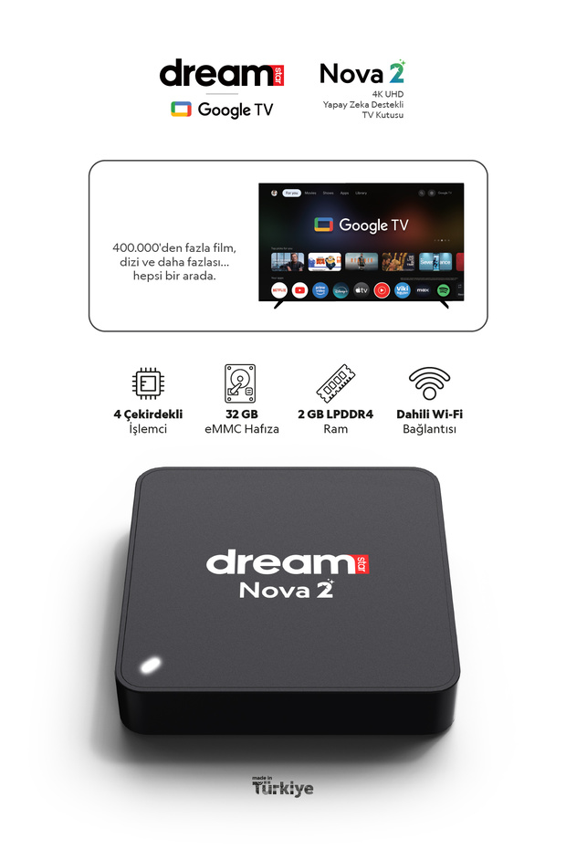 تلفزيون نوفا 4 كي بنظام أندرويد 12 - ذاكرة أندرويد مرخصة بسعة 32 جيجابايت - 7