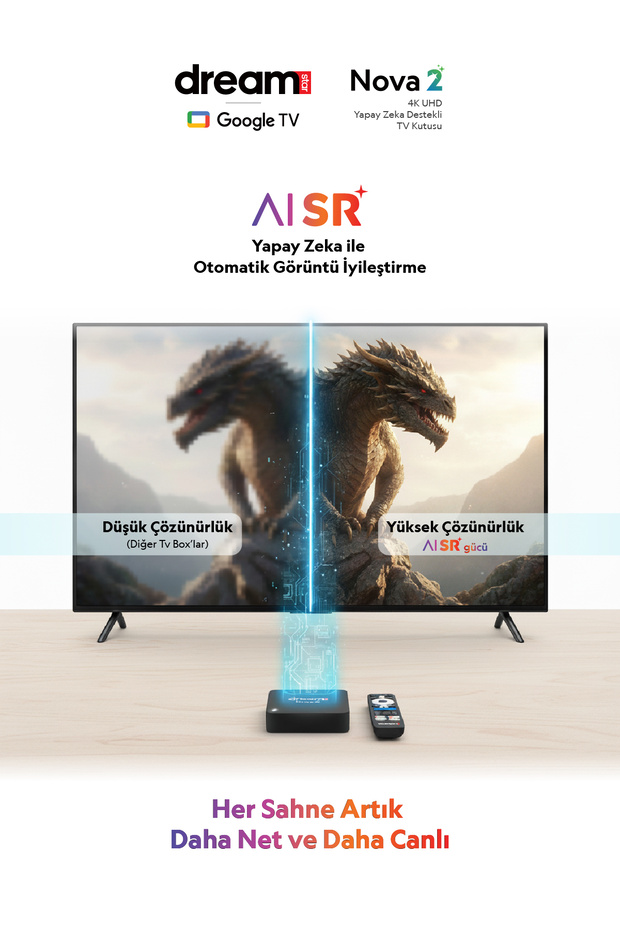 تلفزيون نوفا 4 كي بنظام أندرويد 12 - ذاكرة أندرويد مرخصة بسعة 32 جيجابايت - 3