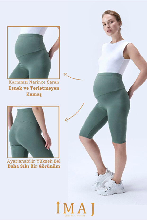 715 Green Color Extra Soft Textured, Shaping / Sculpting and Flexible Effective High Waist Maternity Leggings