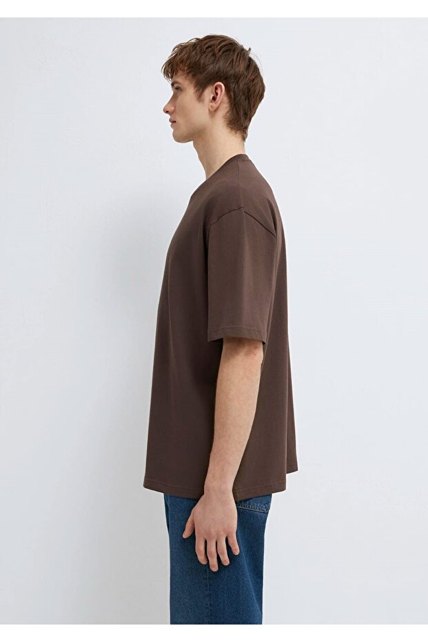 Logo Kahverengi Basic Tişört - 4