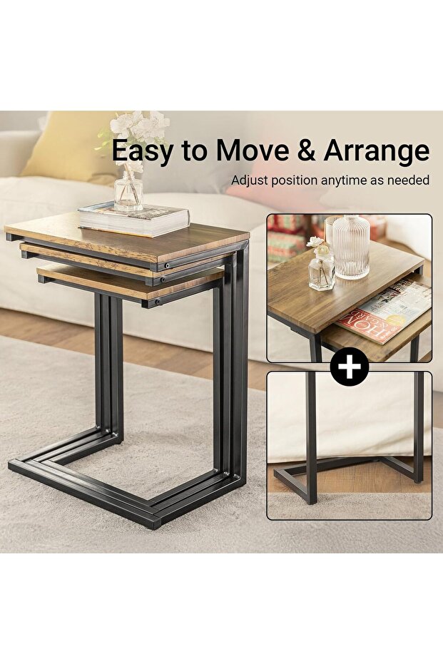 مجموعة طاولات مكملة لبعضها البعض تتميز بتصميم متداخل - 3