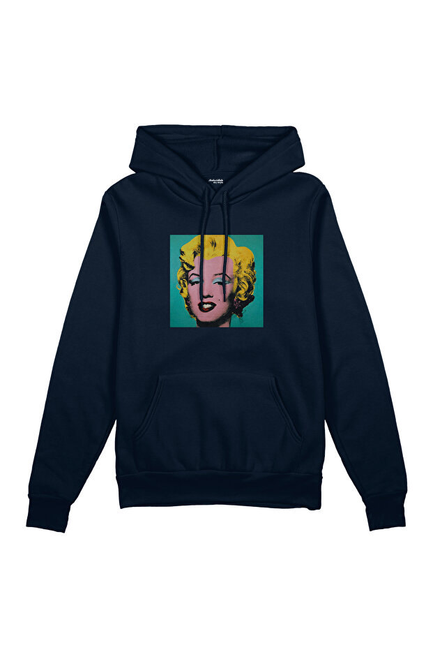 Andy Warhol / Marilyn Monroe Blue Oversized Hoodie - Navy Blue