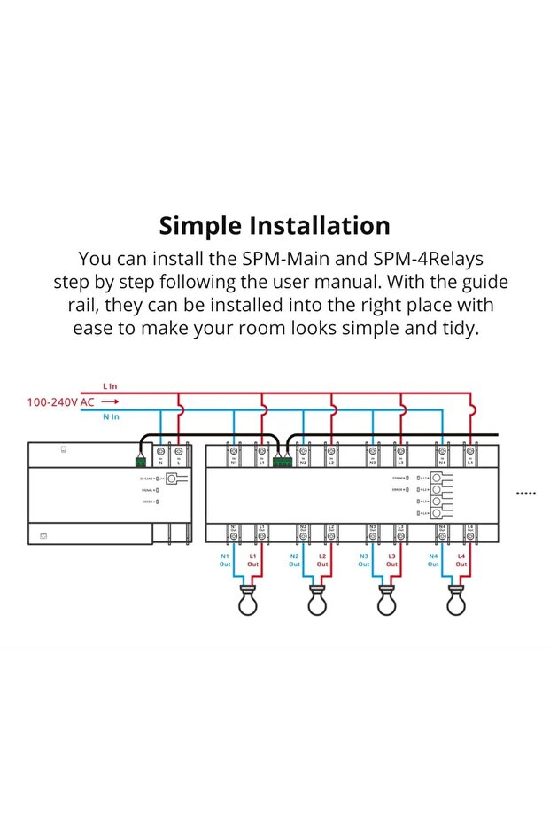 عداد الطاقة الذكي القابل للتكديس (SPM-4Relay) - 4