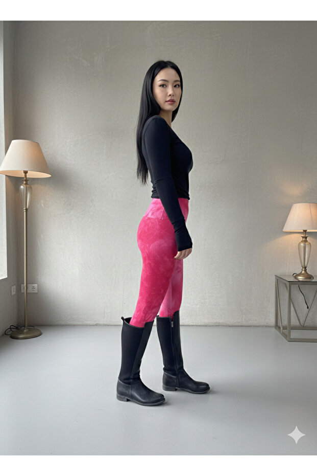 KOYU PEMBE BATİK TAYT - 3