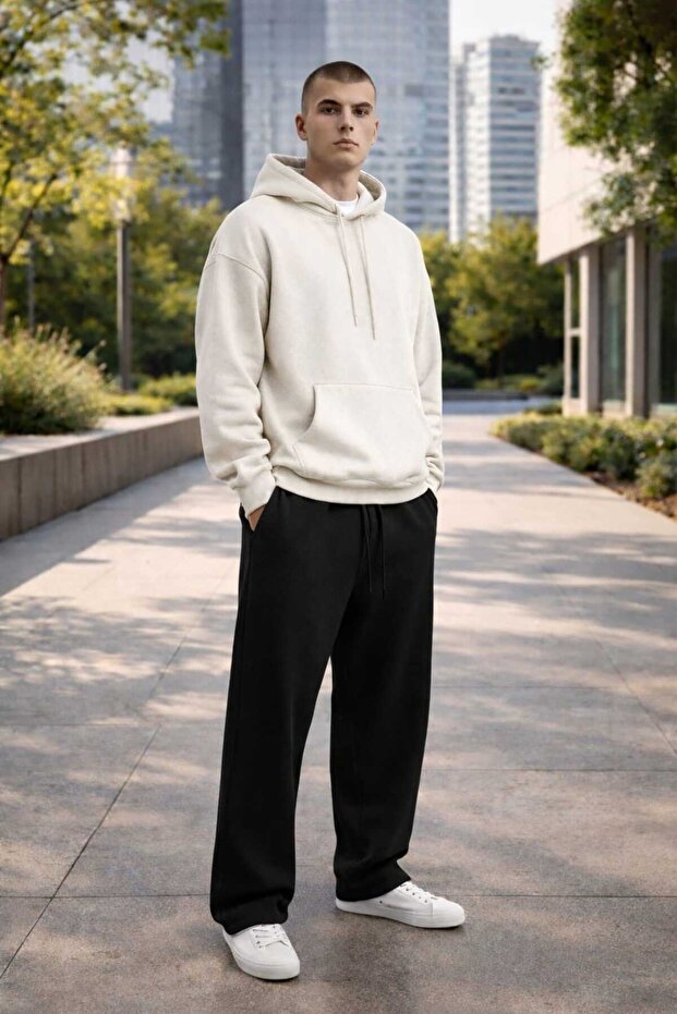 Hooded Tracksuit Set Wide Leg