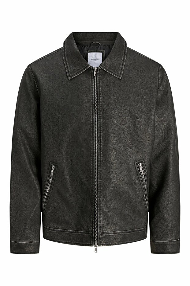 Men's Black1 Jjecasablanca Pu Jacket Noos Jacket 12278839-Blacksolı