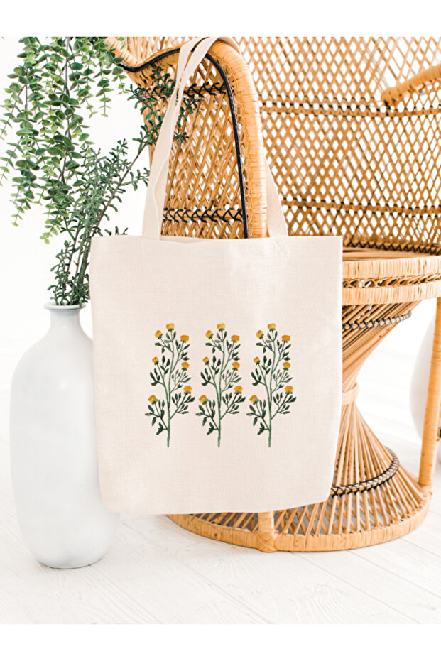 Wildflower Patterned Cloth Bag - 1