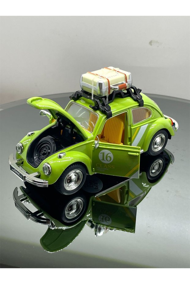 Vosvos Lighted Musical Model Car with Opening Doors and Accessories Green