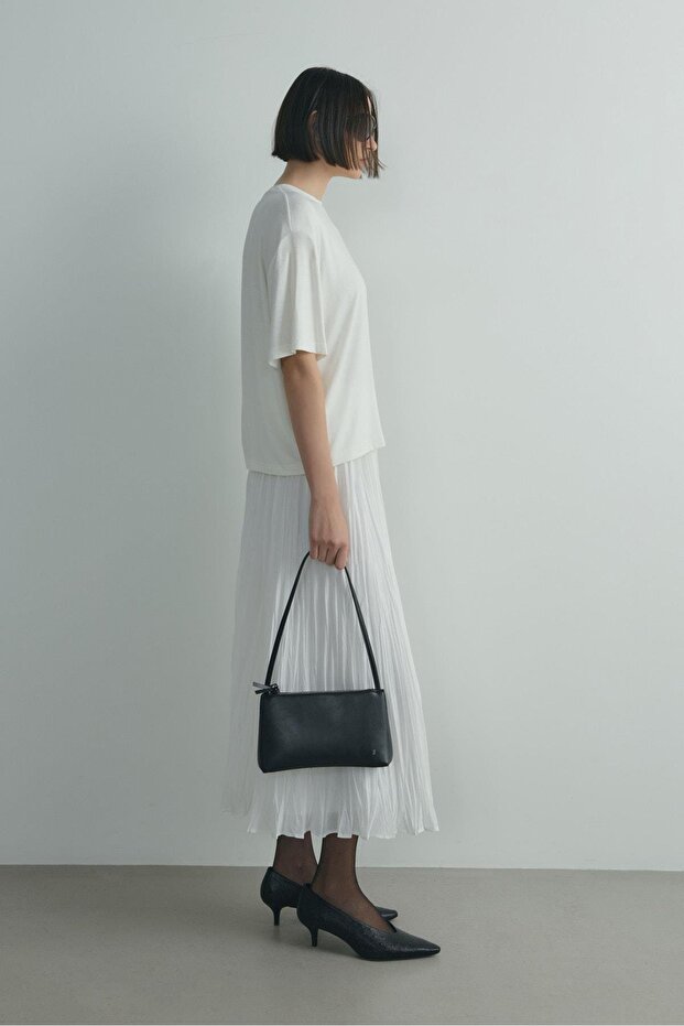 Ekru Atlas Basic Tişört - 4