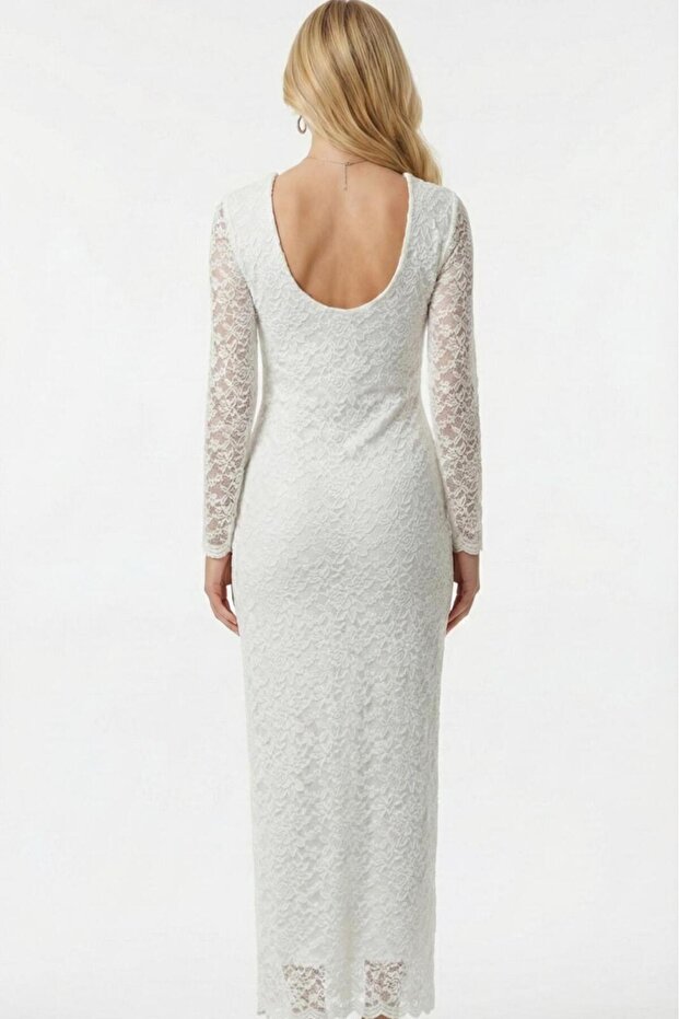 dantelli kadın balık elbise - 2