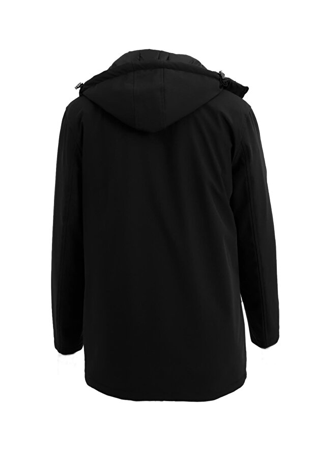 SİYAH Kapişonlu Kışlık Mont - 2