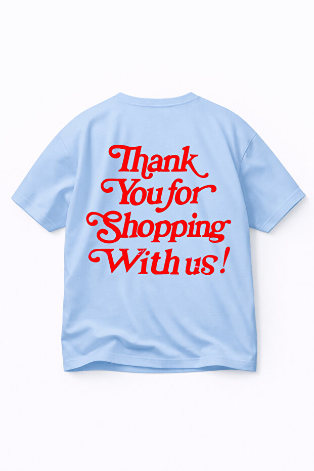 Comfortable Fit T-Shirt Oversized Unisex Thank You Printed 100% Cotton