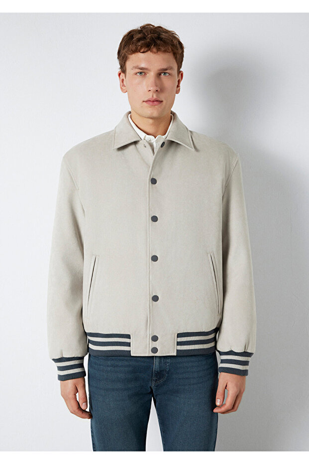 سترة راكبي الدراجات النارية باللون الرمادي 0110767 - 4