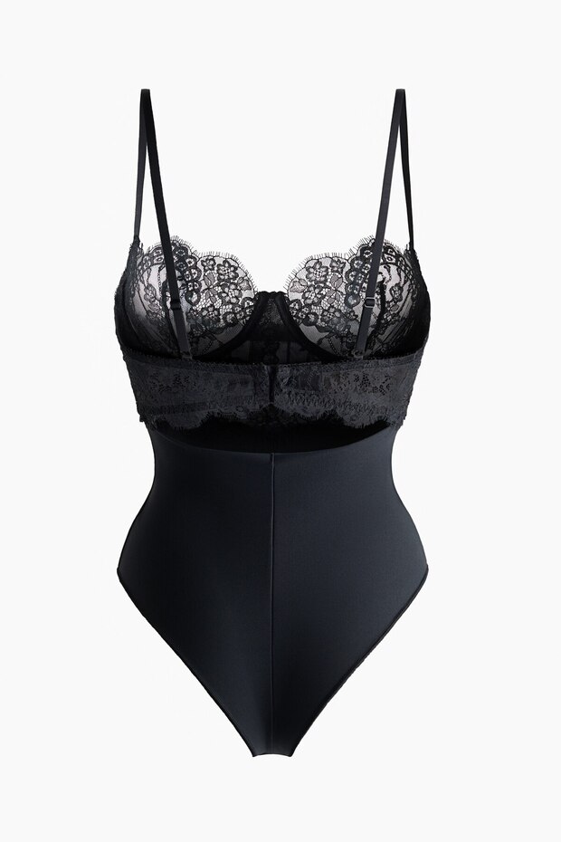 Dantel Üst Parçalı Body - 5