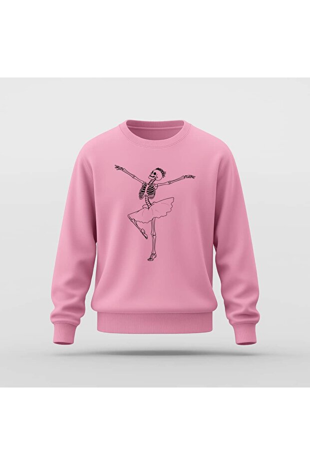 سويت شيرت بسيط من Skeleton Ballerina B مطبوع
