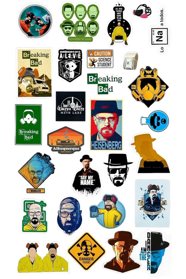 Breaking Bad Sticker Set 22X30 cm – Heisenberg & Chemistry Themed Sticker