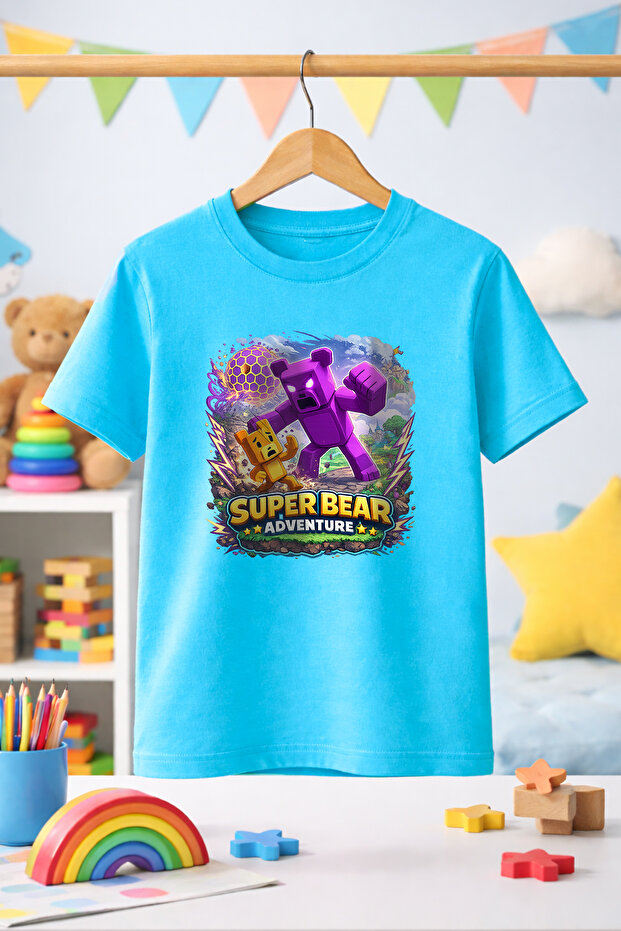 تي شيرت للأطفال بنمط شخصية لعبة Super Bear Adventure مطبوع
