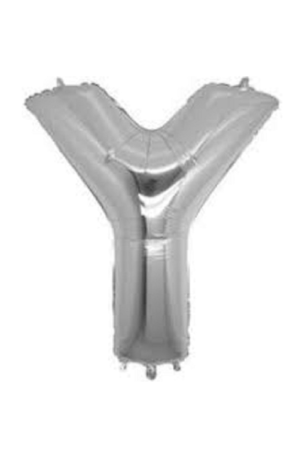 Letter Y Silver Foil Balloon 16 Inch 40 cm