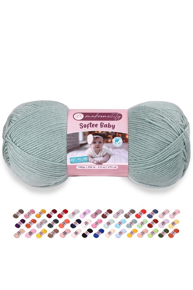 Premium Softee Baby Hand Knitting Yarn Baby Yarn Cardigan Sweater Vest Yarn Scarf Beanie Booties Baby Yarn Green