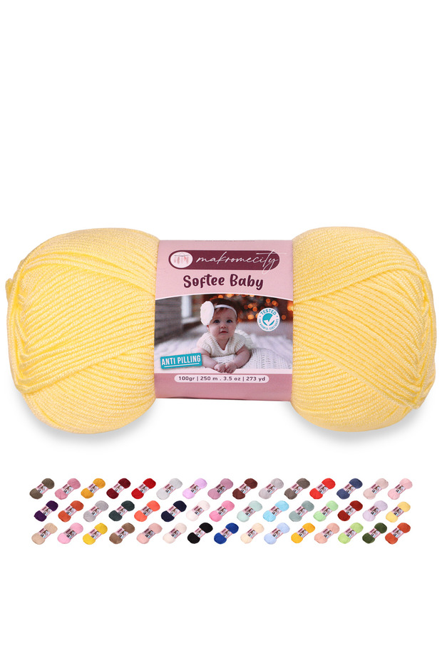 Premium Softee Baby Hand Knitting Yarn Baby Yarn Cardigan Sweater Vest Yarn Scarf Beanie Booties Baby Yarn Light Yellow