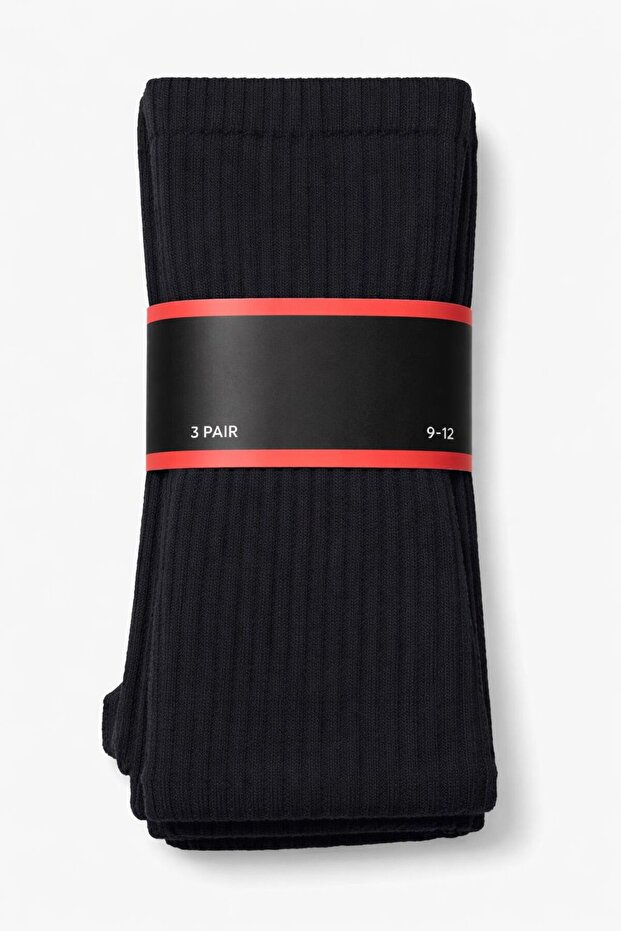 Siyah Uzun tenis Çorap - 2