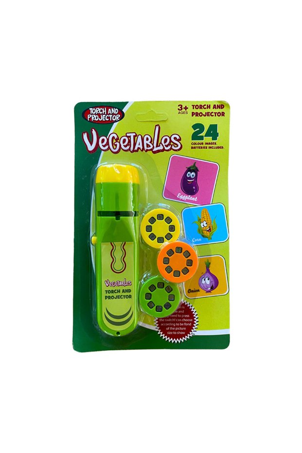 Kid Learning Torch Vegetable and Projector for Kids, Educational Learning Toy with 24 Color Images