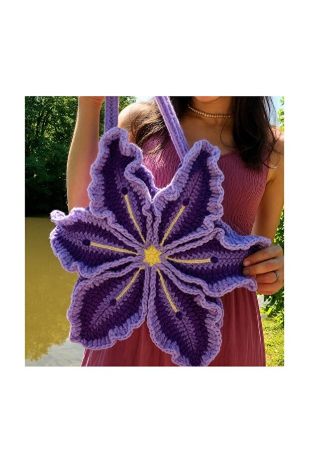 Lotus Flower Bag Hand Knitted Bag Lily Bag Bag