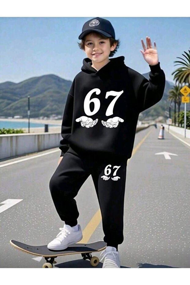 SIX SEVEN Printed Boys' Tracksuit Set, 67 Designed