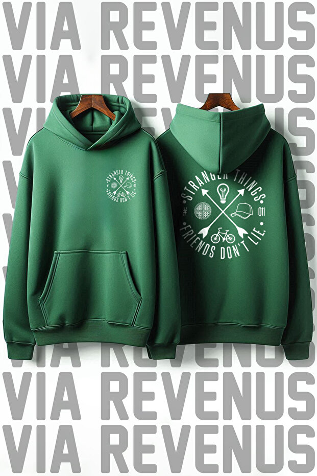 Stranger Things Symbol Printed Unisex Oversized Hooded Sweatshirt Special Design Hoodie