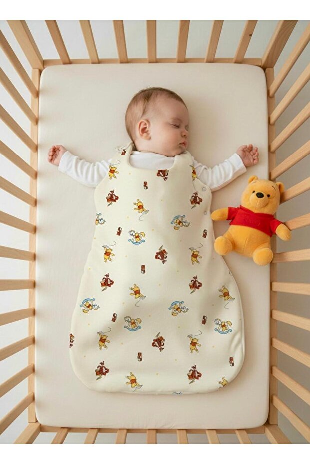 Newborn Baby Organic Soft Winni Tiger Swaddle Sleeping Bag 0-6 Months - with Bib Gift