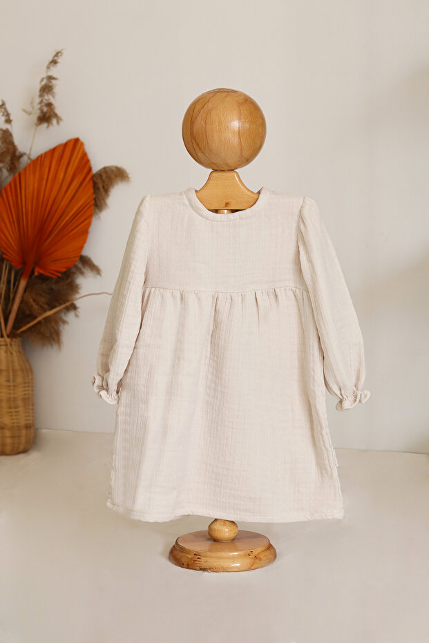 Muslin Children's Long Sleeve Dress