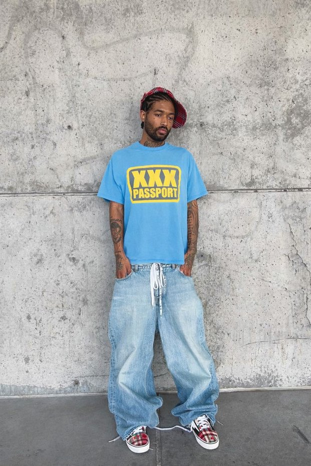 Unisex Crew Neck Front Lettering Printed Oversized Streetwear T-Shirt