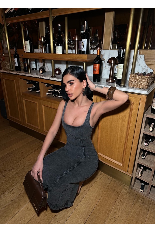 Askılı Kot Elbise - 4