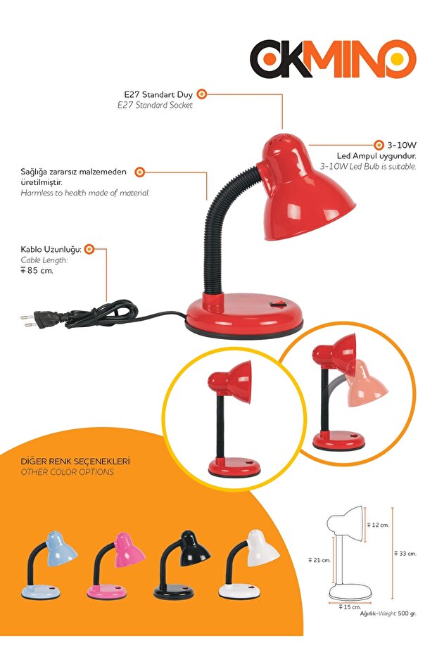 Masa Lambası ( Pembe ) - 4