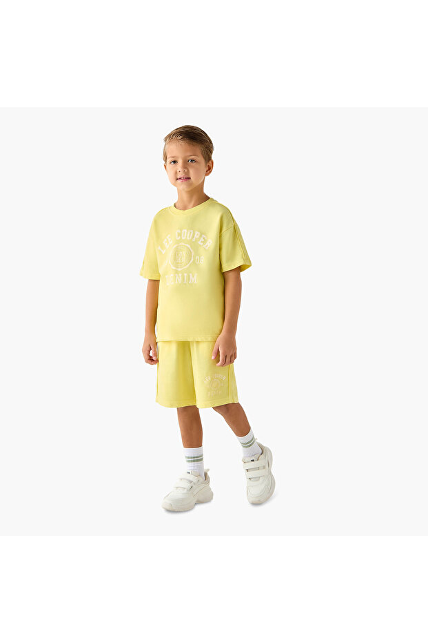Logo Print T-shirt and Shorts Set