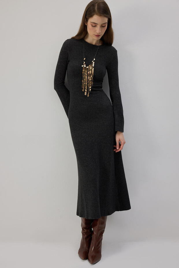 MAXİ TRİKO ELBİSE - 2