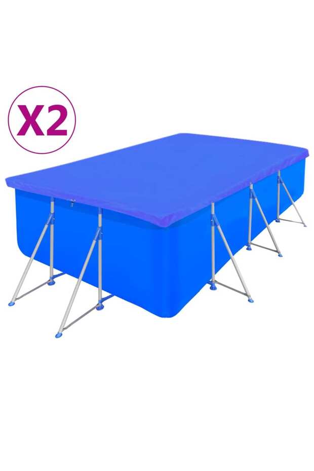 Pool Covers 2 pcs PE Rectangular 90 g/sqm 400x207 cm