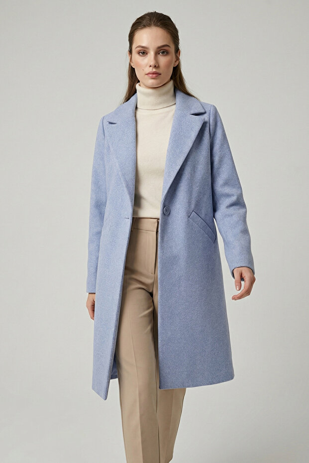 9085 Kaşe Kaban - Blue