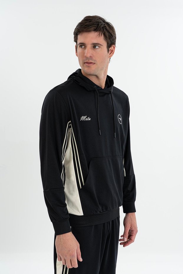 Boxy Men's Hooded Black Sweatshirt