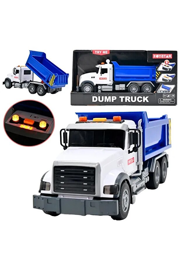 Tıfıl Toys Sesli Işıklı Pilli Damperli İş Makinası Oyuncak Harfiyat Kamyonu
