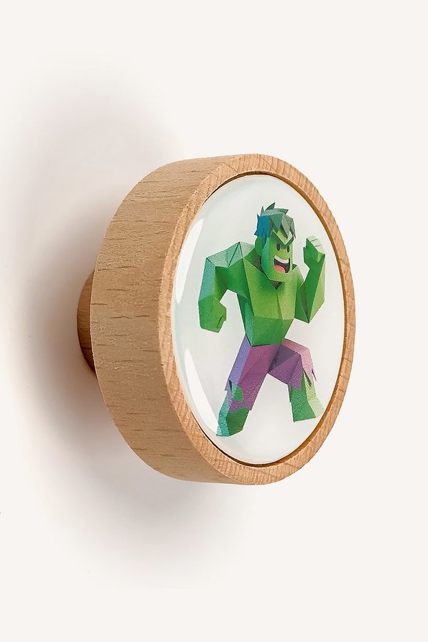 Hulk Origami Style Wooden Children's Room Handle