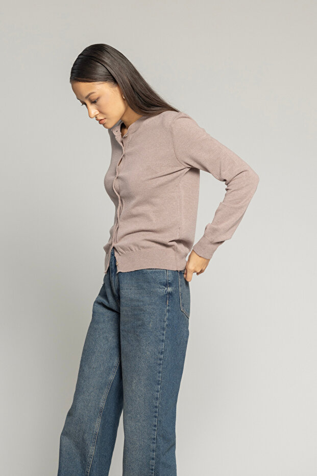 سترة بياقة دائرية أساسية - 2