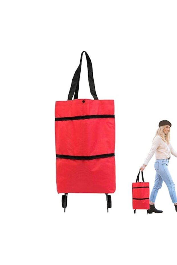 Foldable Shopping Bag 2 in 1 with Wheels - 1