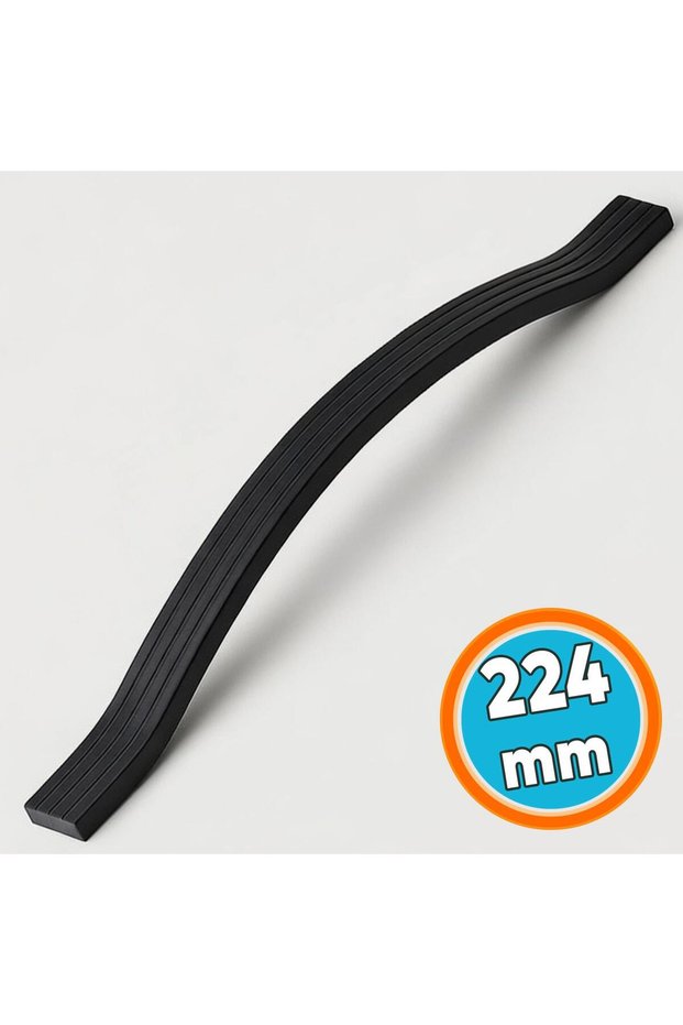 Striped Metal Handle Furniture Drawer Cabinet Door Handle Stainless Handles 224 mm Black